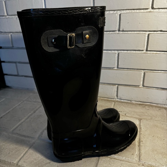 Seven7 Black Rain Boots Tall Size 9 - Picture 2 of 12
